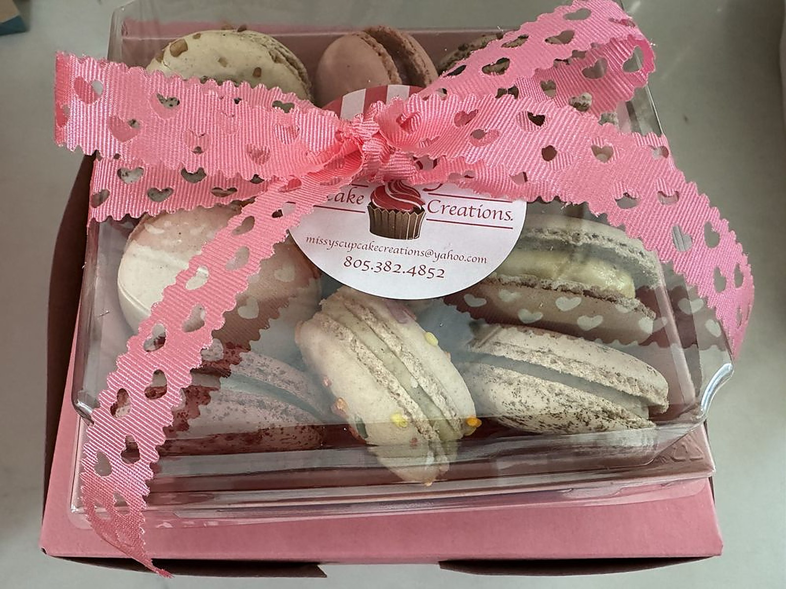 Boxed with a ribbon — macaron gift box, ready to carry